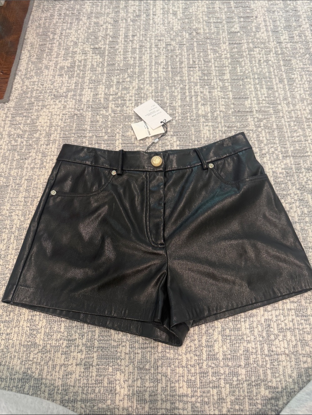 Generation Love Black Faux Leather Bermuda Shorts